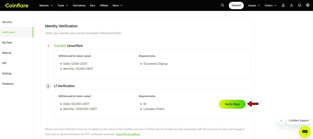 Coinflare KYC Tutorial: Verify Now