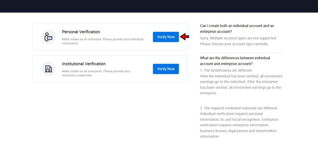HTX KYC Tutorial: Start the verification process