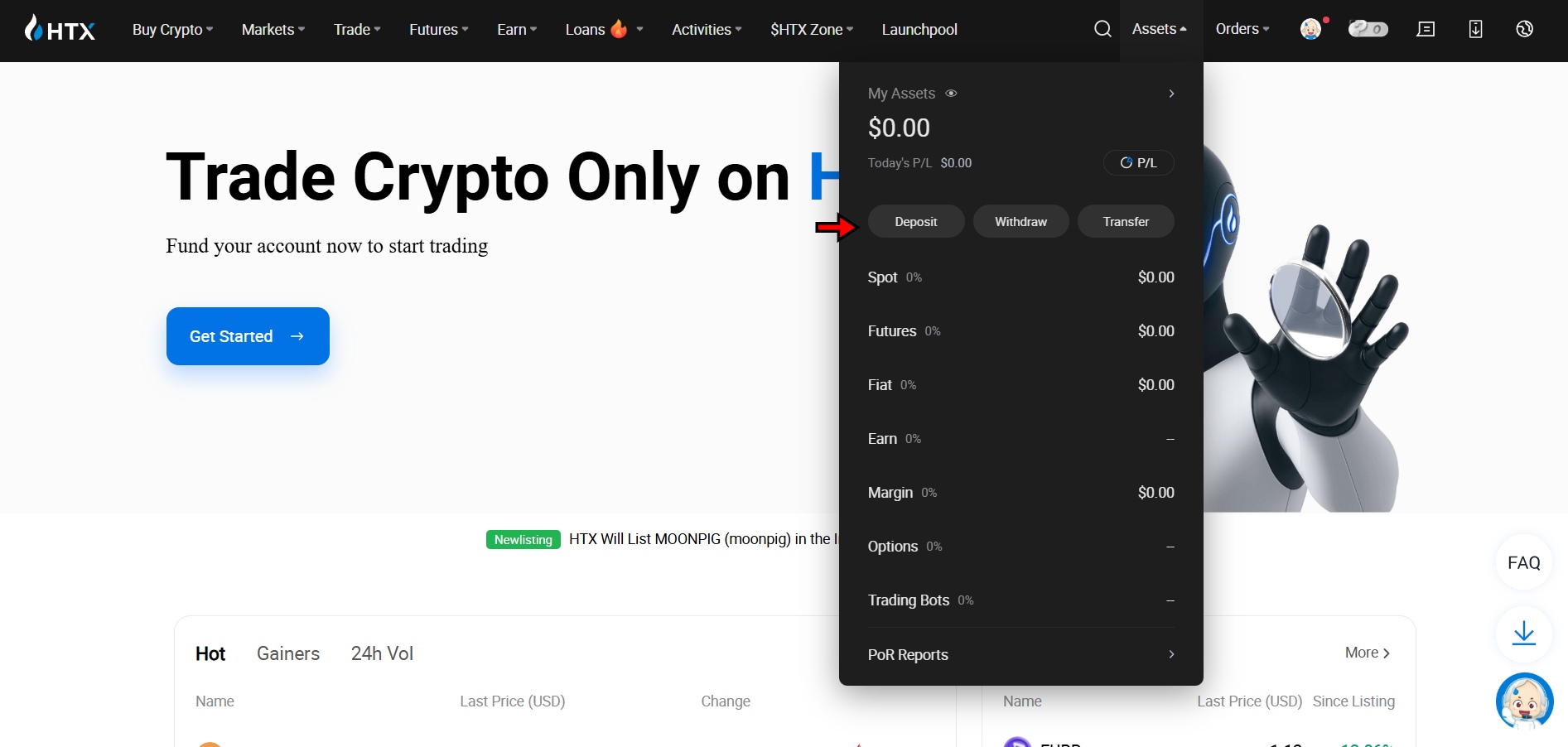 HTX Deposit Tutorial