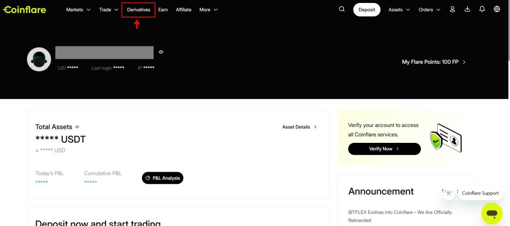 Coinflare Derivatives Trading Tutorial