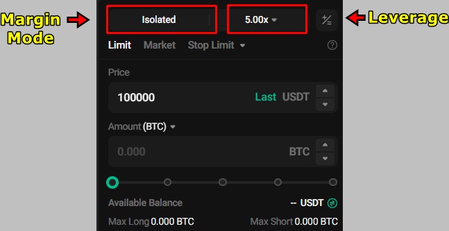KuCoin Futures/Margin Trading Tutorial: Adjust leverage and margin mode