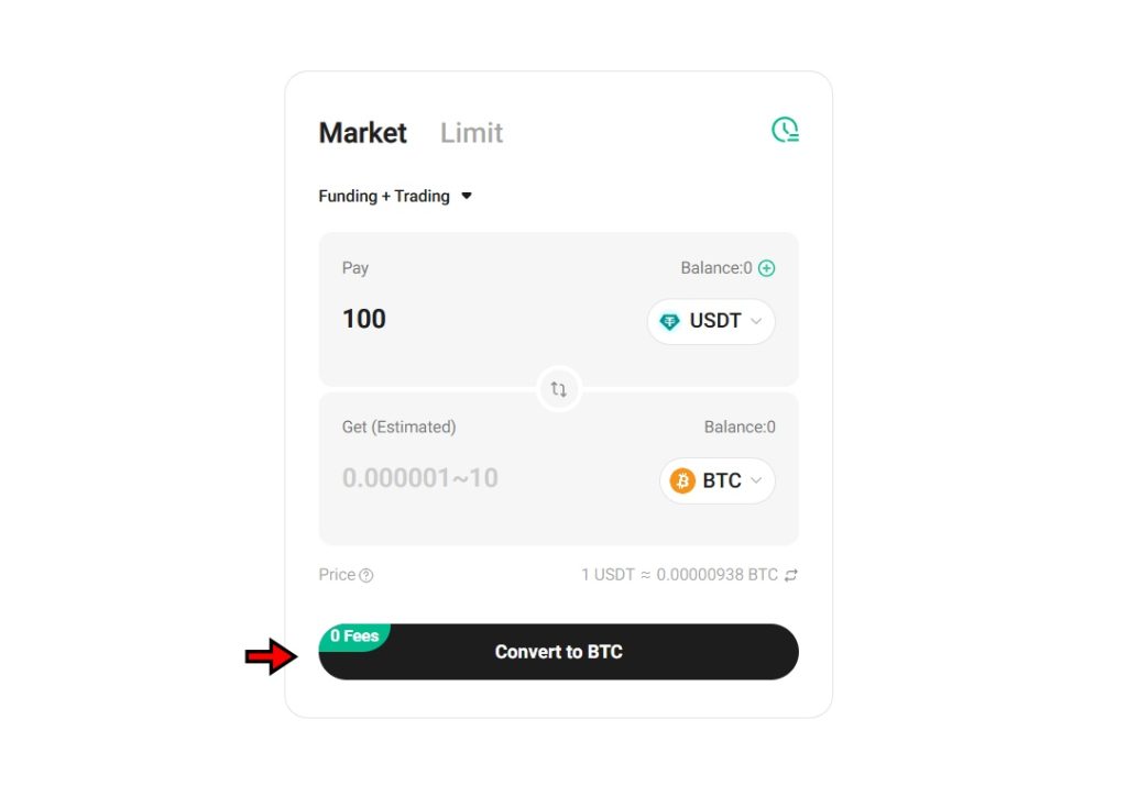 Convert feature on KuCoin