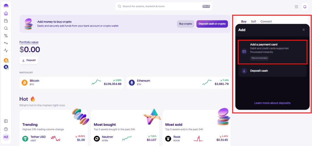 Kraken Exchange Tutorial: buy crypto payment method