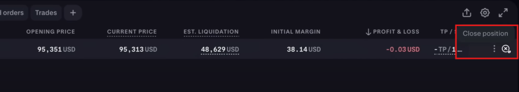 Kraken futures trading Tutorial: position closing