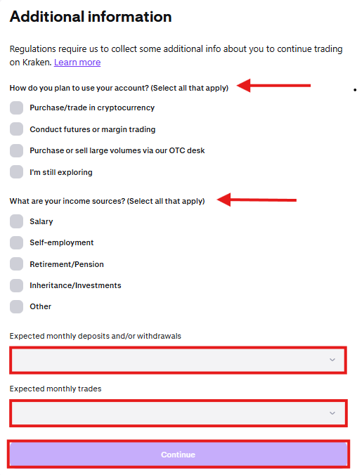 Kraken KYC Tutorial: Additional information