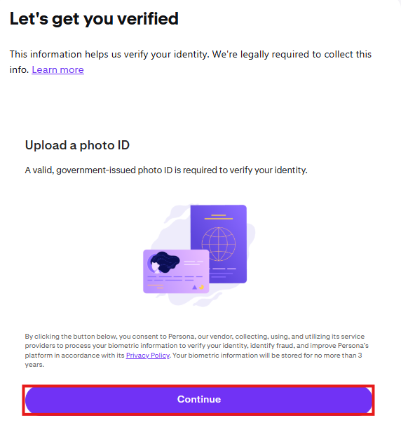 Kraken KYC Tutorial: ID card