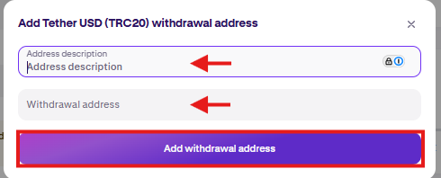 Kraken withdrawal Tutorial: pop-up window