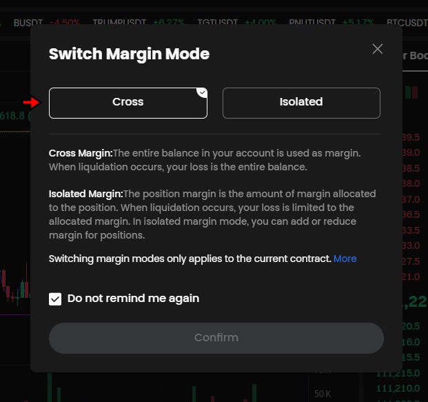 Gate.io Futures Trading Tutorial: Switch Margin mode