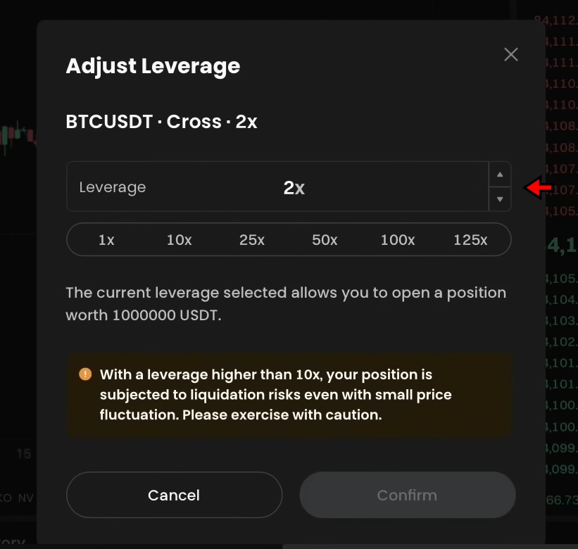 Gate.io Futures Trading Tutorial: Adjust leverage for your trade