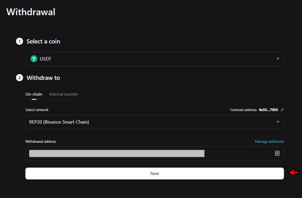 Bitget Withdrawal Tutorial: Select network and paste address