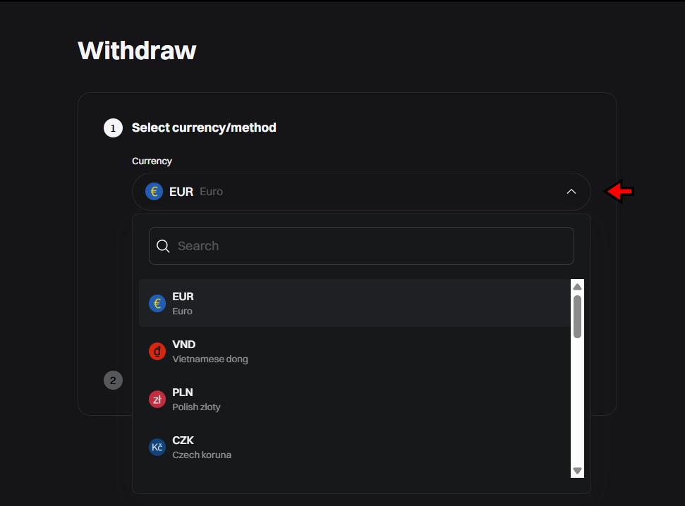 Bitget Withdrawal Tutorial: Choose fiat to withdraw