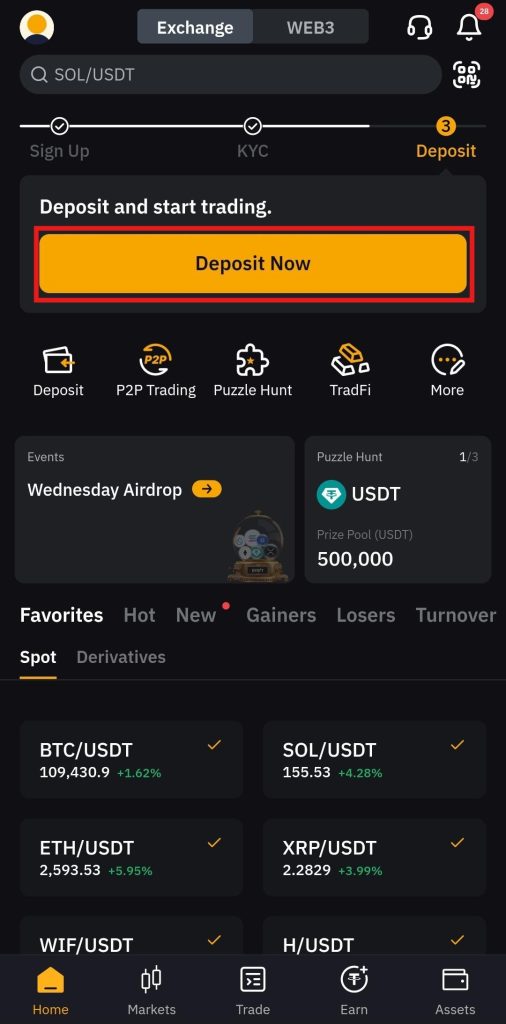 Bybit App Crypto deposit