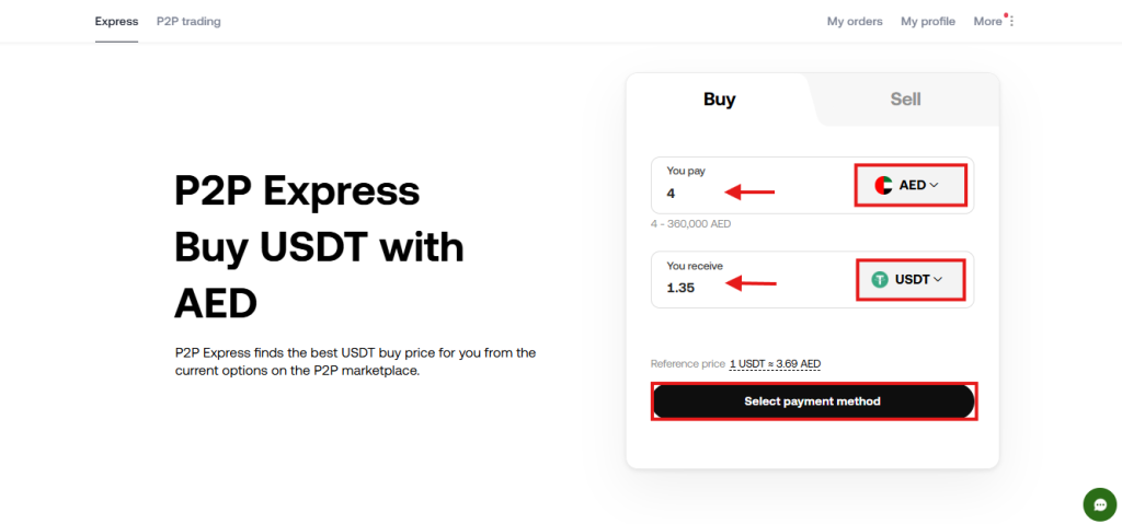 OKX express buy tutorial: Select Fiat Currency