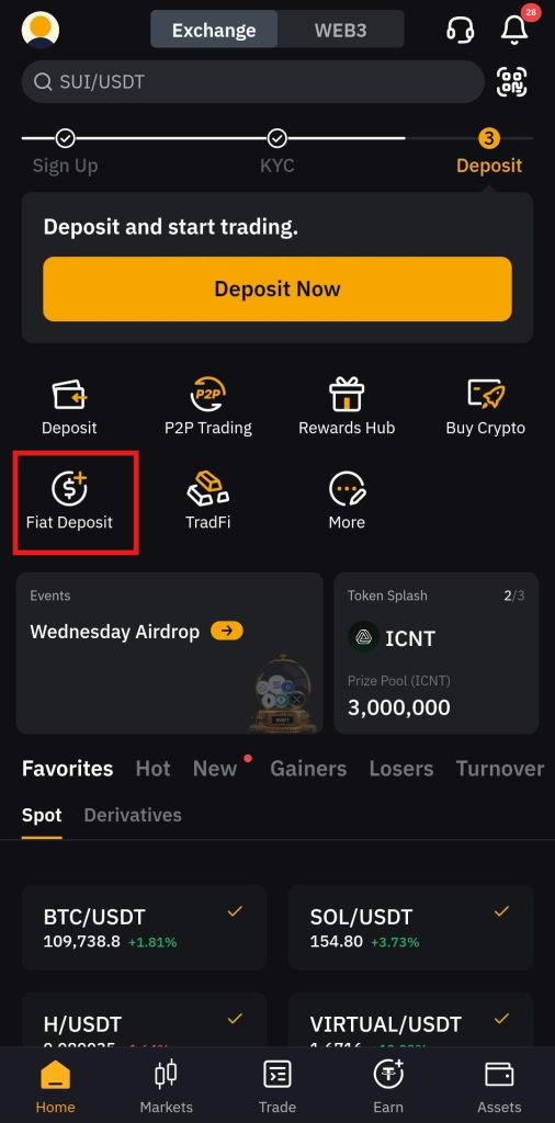 Bybit App Fiat deposit