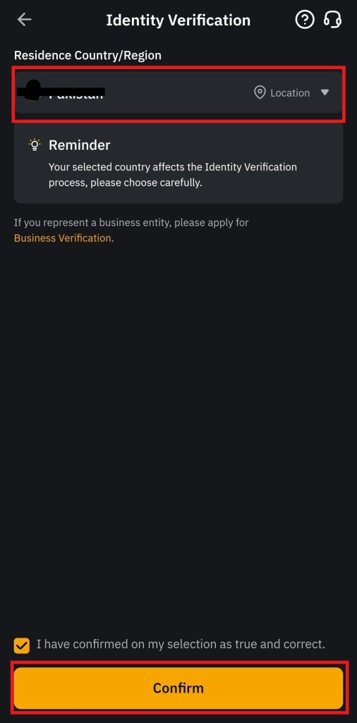Bybit App KYC Tutorial: country of residence