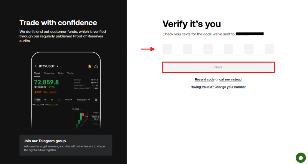 OKX Exchange Tutorial: sign-in mobile verification code