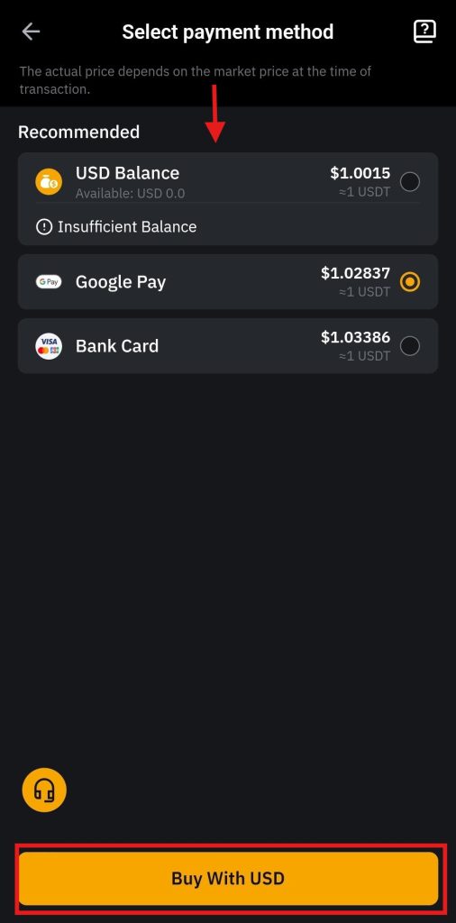 Bybit App One-click buy Tutorial: payment method
