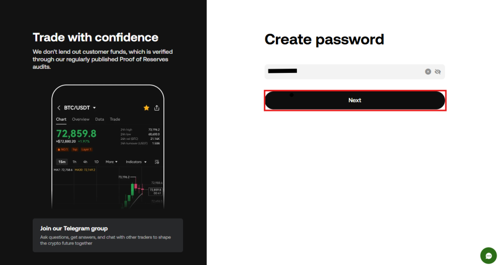 OKX Exchange Tutorial: Create password