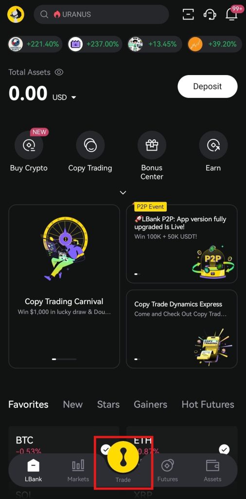 LBank App Spot trading tutorial