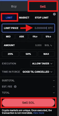 Coinbase spot trading tutorial: order panel 