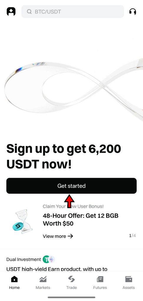 Bitget App Tutorial: home screen