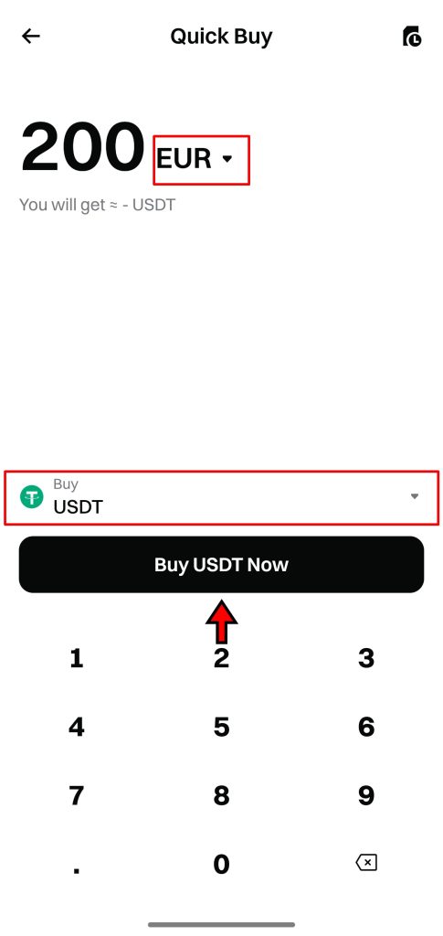 Bitget App Buy Crypto Tutorial: “Quick Buy” screen