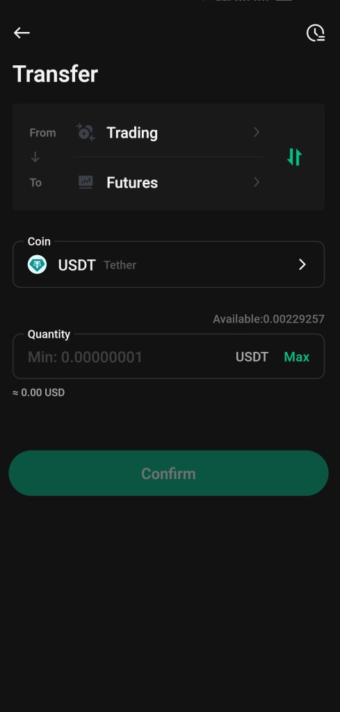 KuCoin App Futures Trading Tutorial: Transfer funds