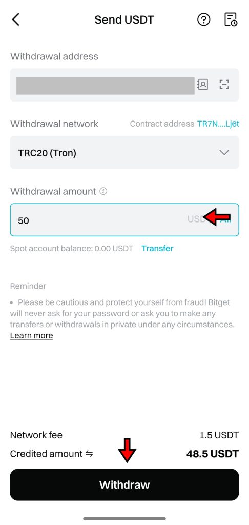 Bitget App Fiat Withdrawal Tutorial: Enter amount to withdraw