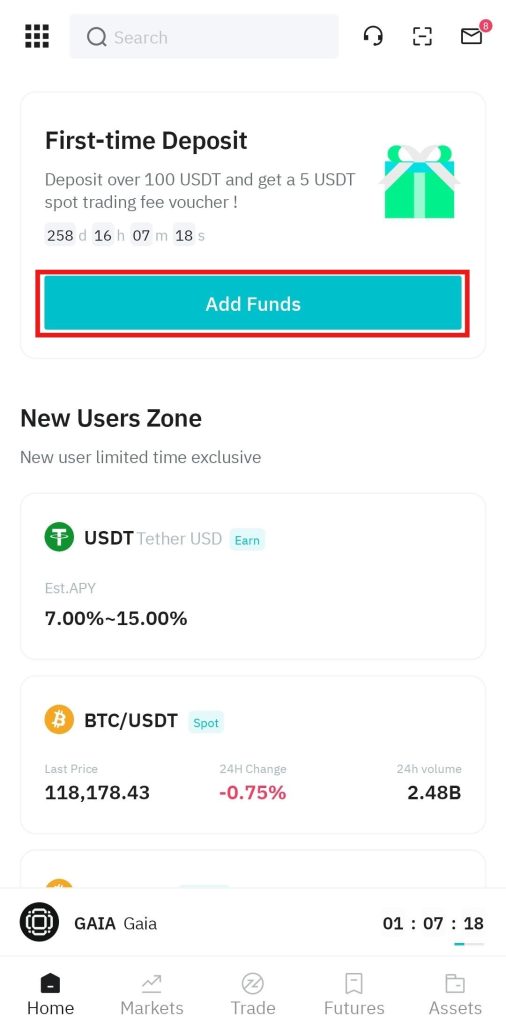 BitMart App Fiat Deposit Tutorial: Add funds