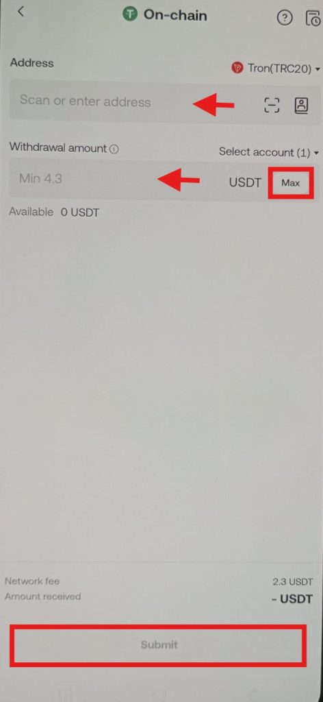 OKX App Withdrawal Tutorial: Complete the withdrawal