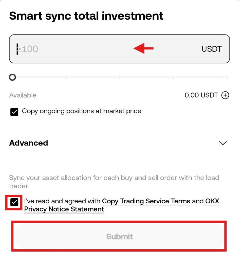 OKX App Copy trading Tutorial: investment page