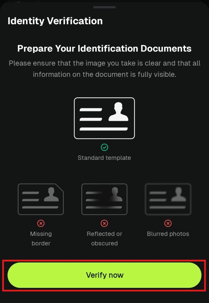 Bitunix App KYC Tutorial: Identity verification