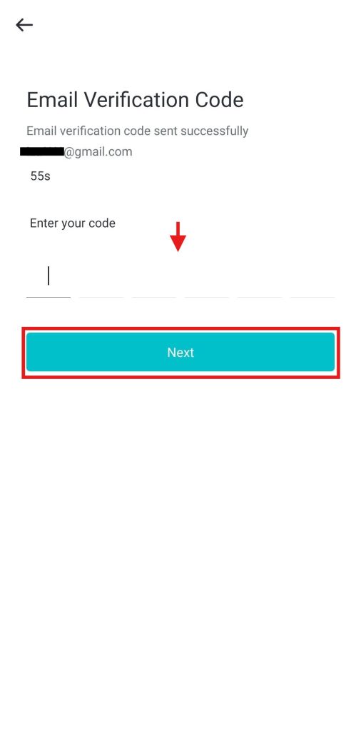 BitMart app Tutorial: Sign-up verification code