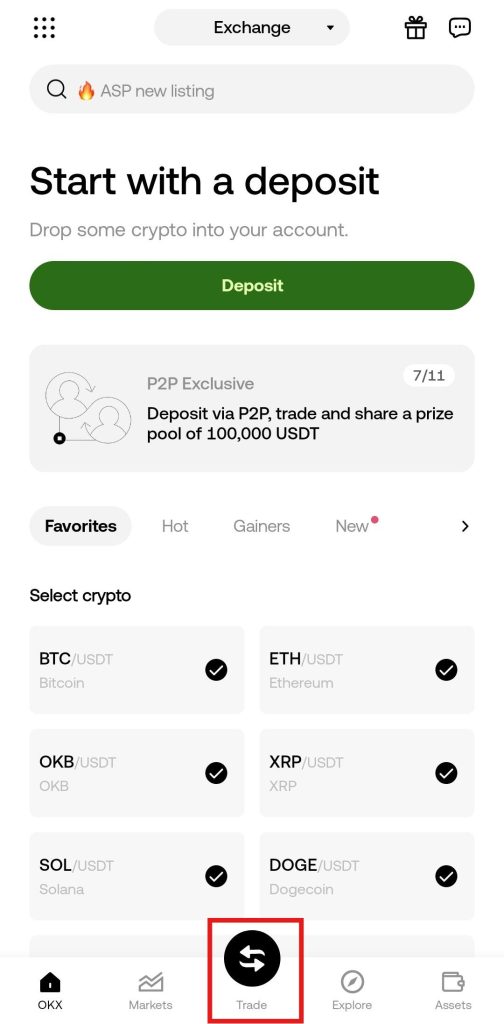 OKX App Spot trading Tutorial