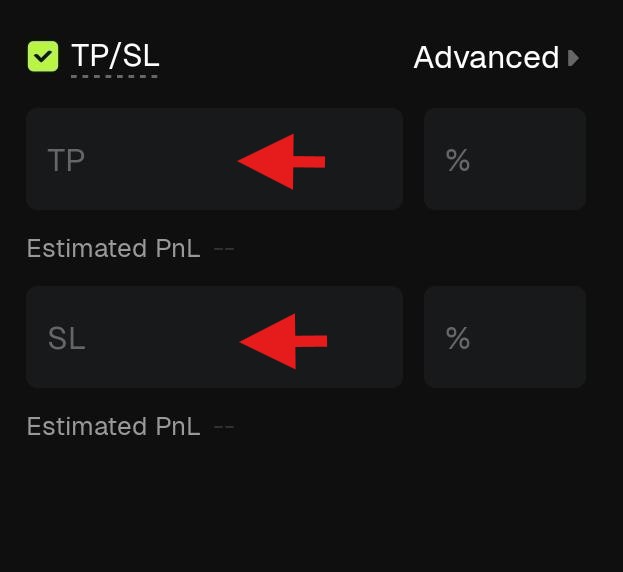 Bitunix App Spot trading Tutorial: Spot trading TP/SL