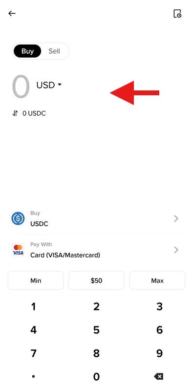 Buy with USD order amount